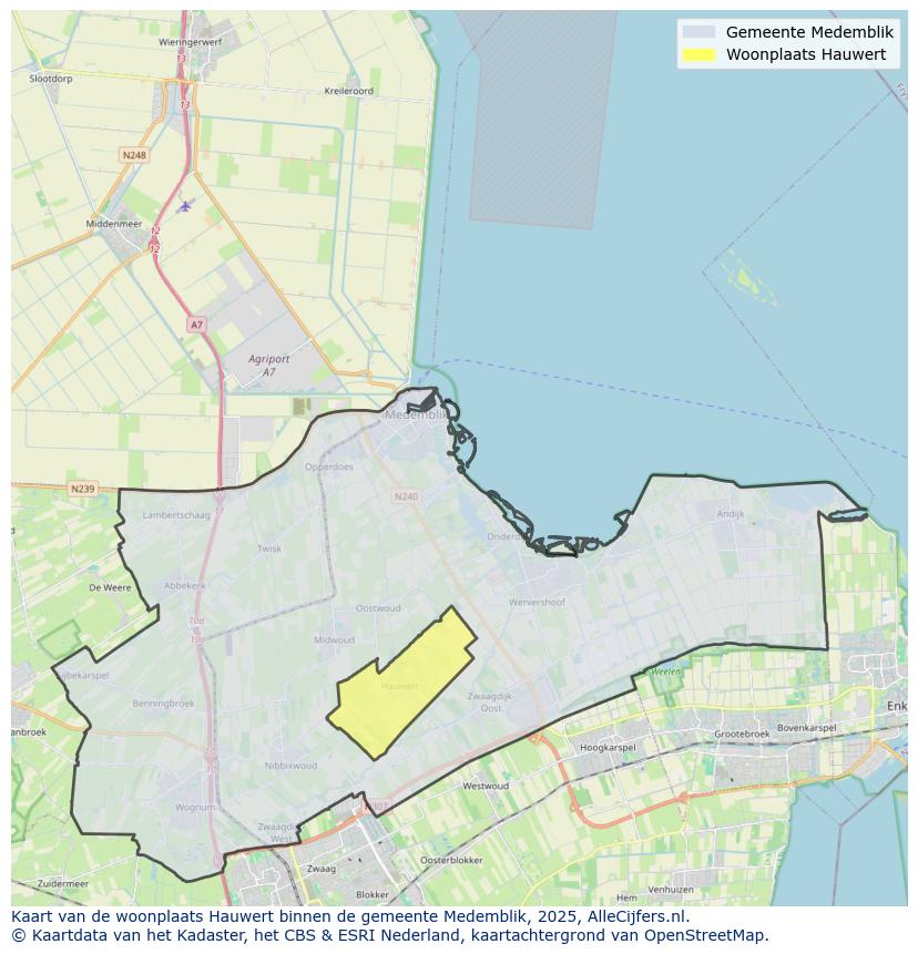 Afbeelding van de woonplaats Hauwert op de kaart.