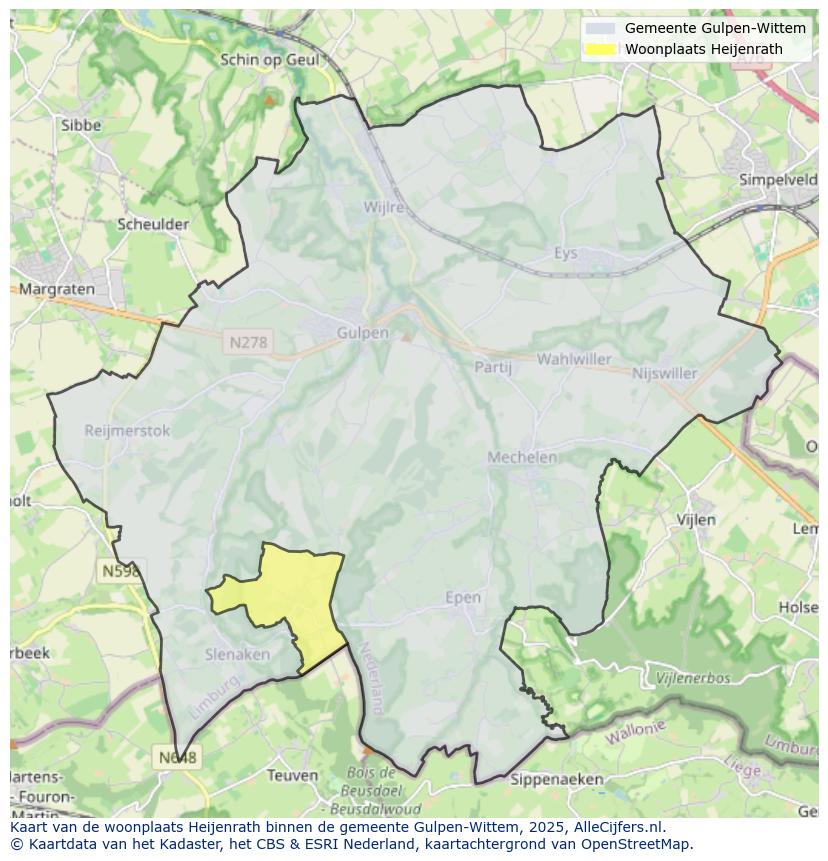Afbeelding van de woonplaats Heijenrath op de kaart.