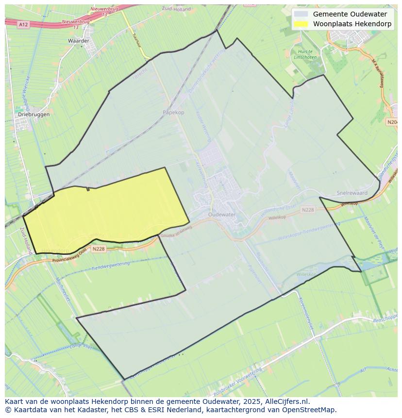 Afbeelding van de woonplaats Hekendorp op de kaart.