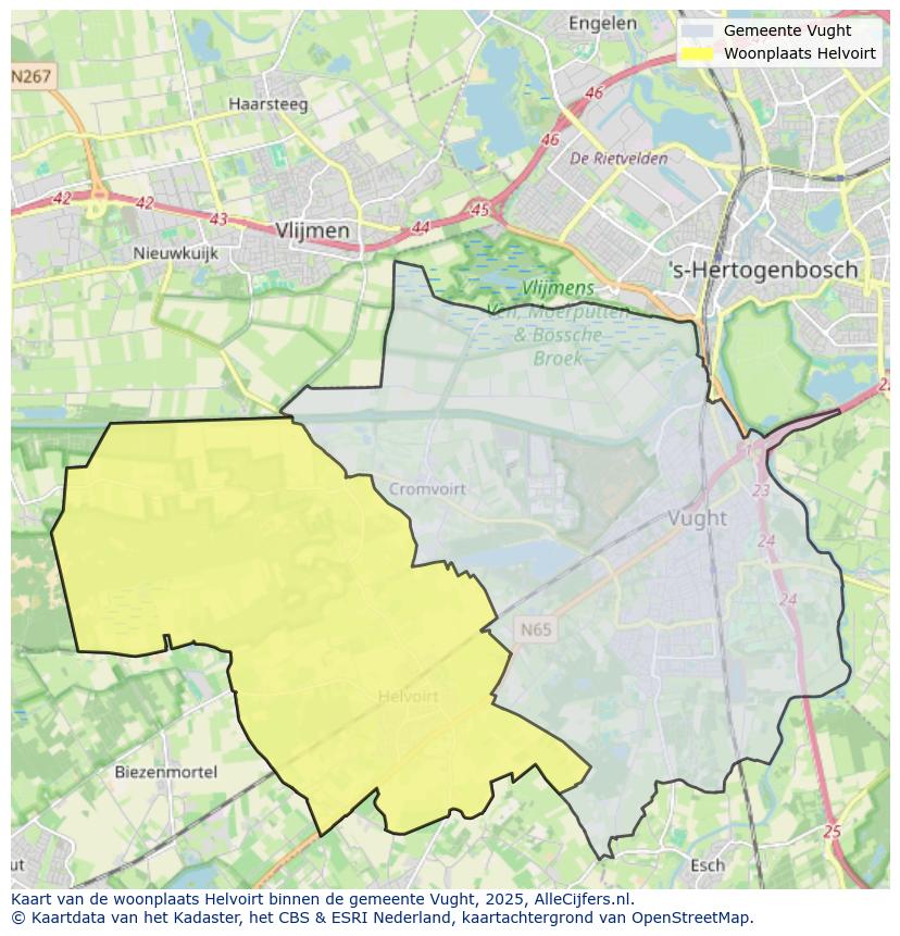 Afbeelding van de woonplaats Helvoirt op de kaart.