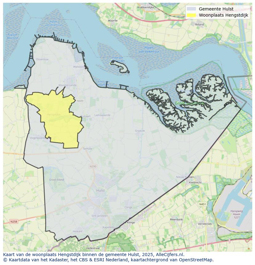 Afbeelding van de woonplaats Hengstdijk op de kaart.