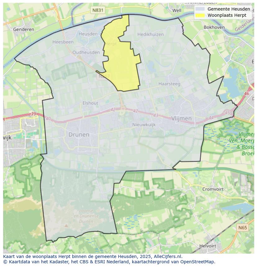 Afbeelding van de woonplaats Herpt op de kaart.
