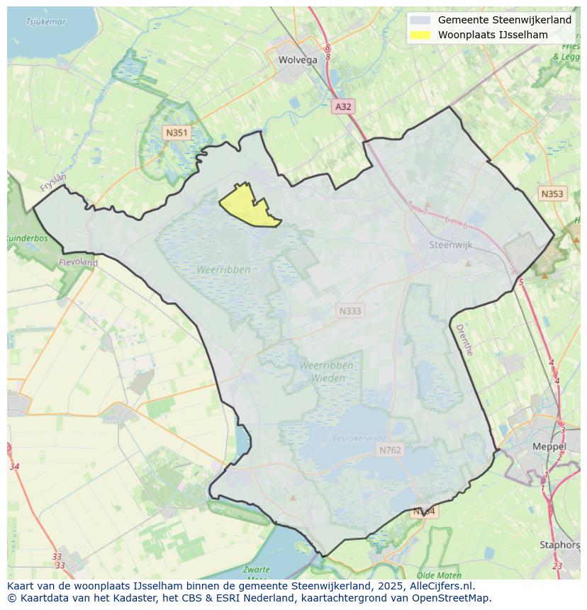 Afbeelding van de woonplaats IJsselham op de kaart.