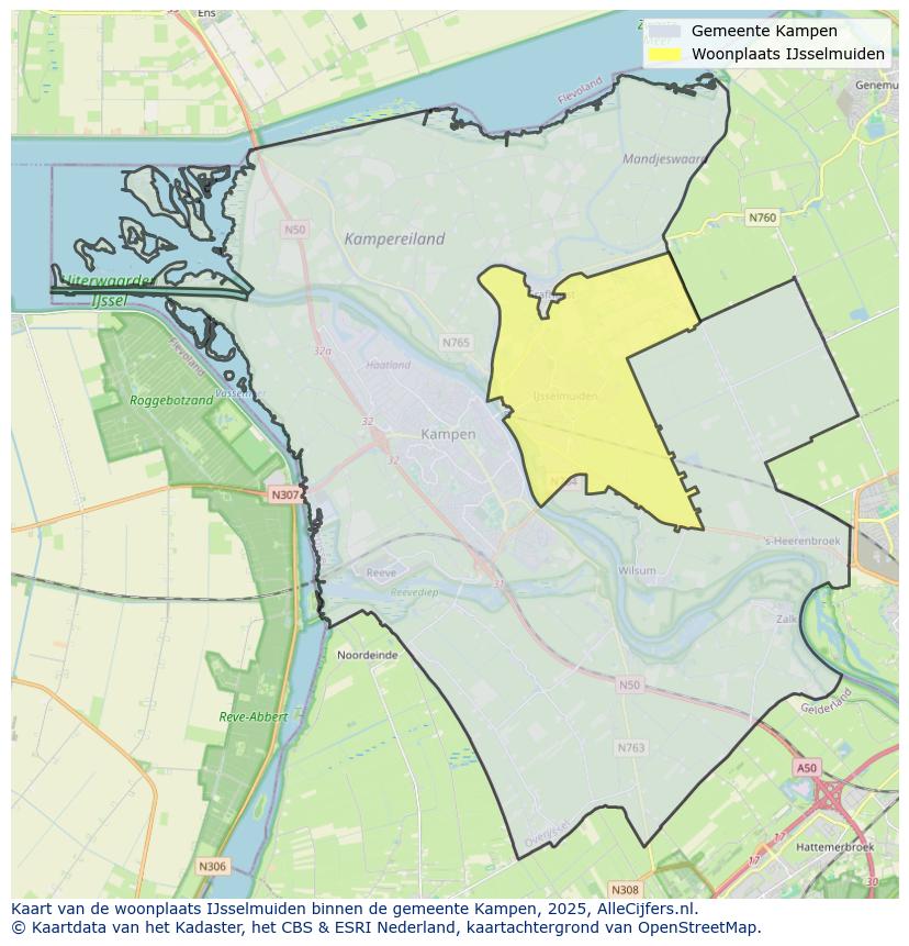 Afbeelding van de woonplaats IJsselmuiden op de kaart.