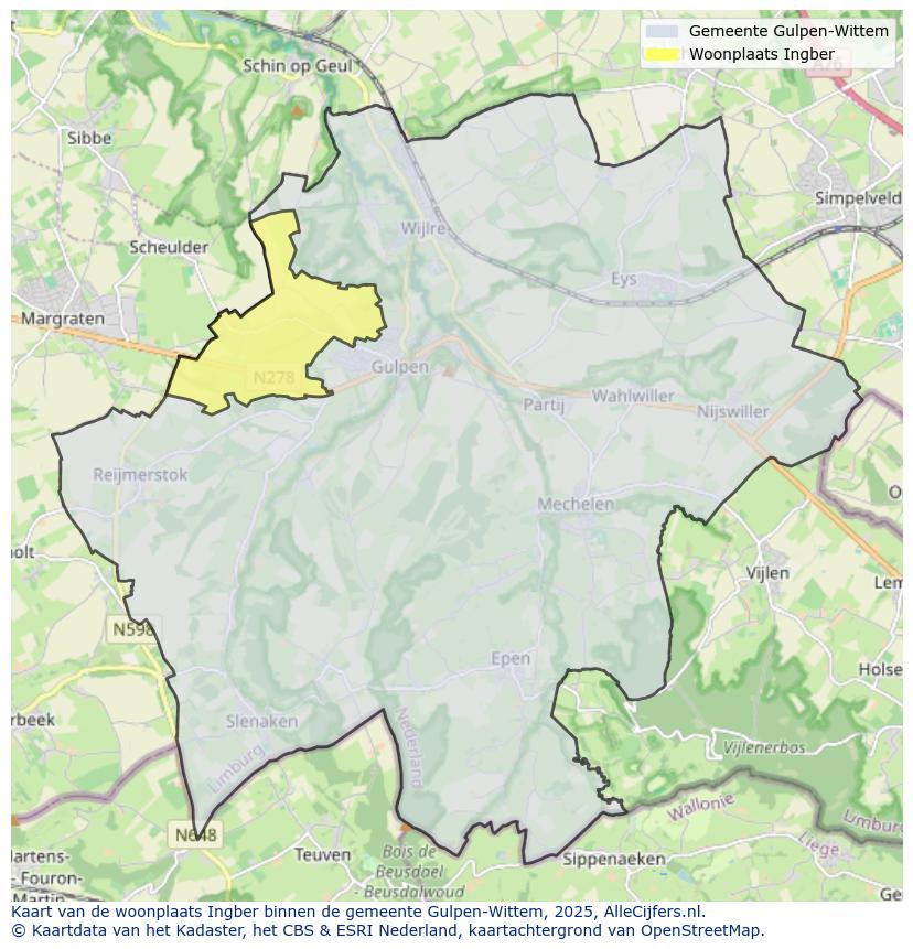 Afbeelding van de woonplaats Ingber op de kaart.