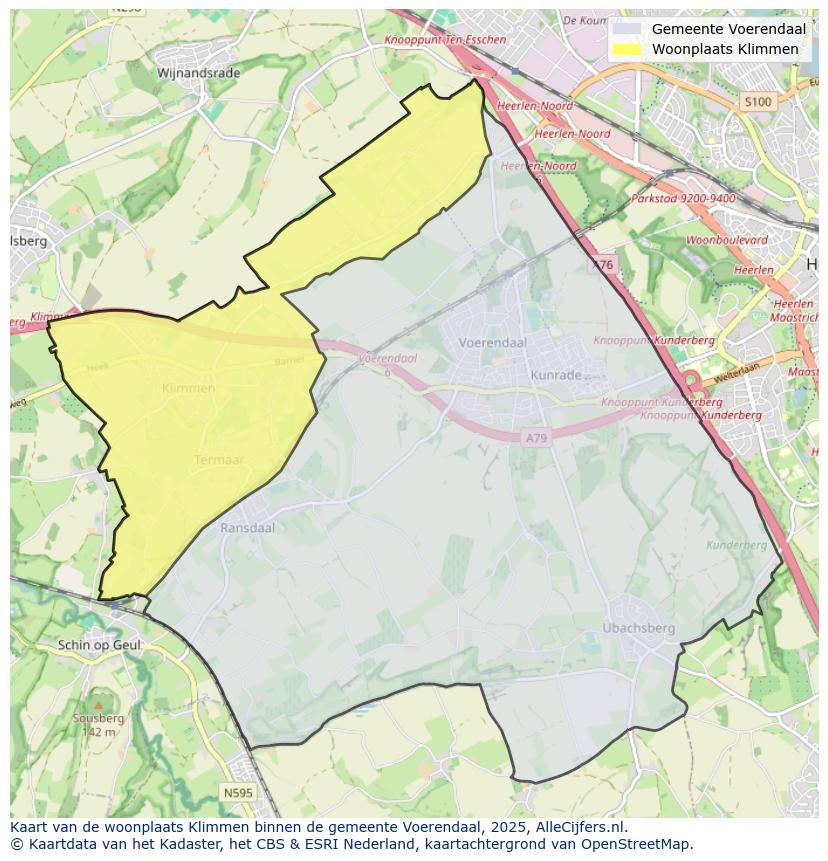 Afbeelding van de woonplaats Klimmen op de kaart.