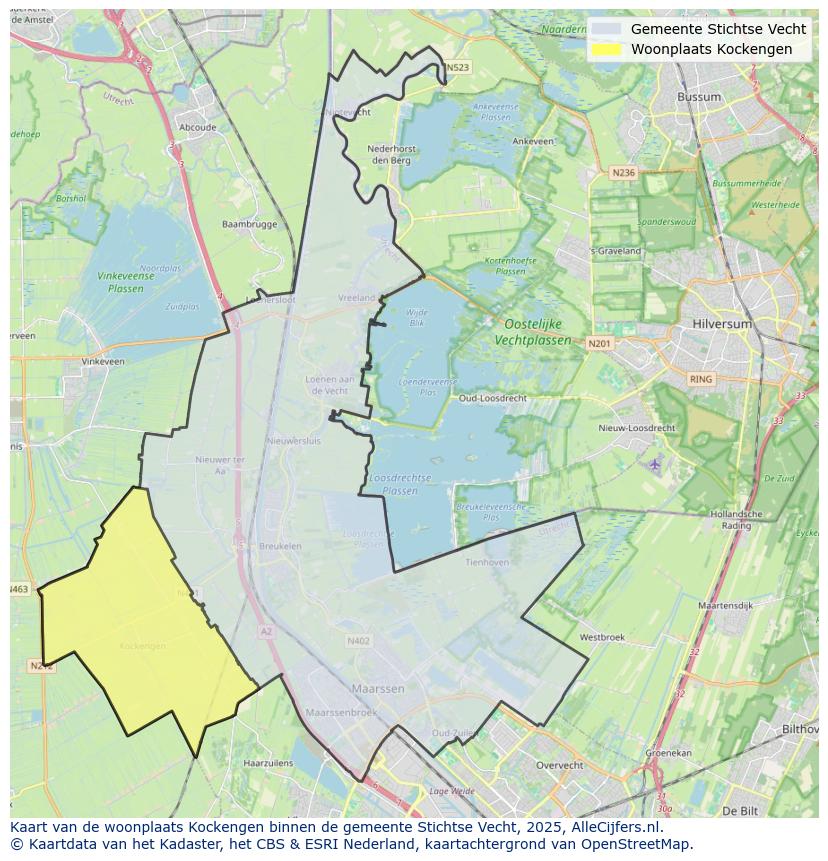 Afbeelding van de woonplaats Kockengen op de kaart.