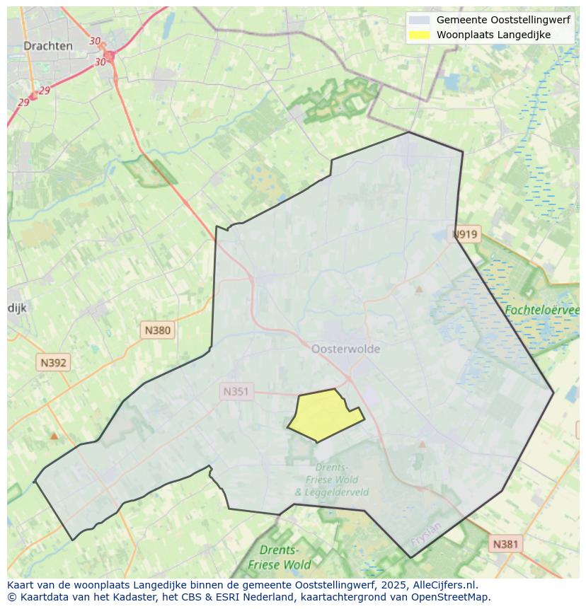 Afbeelding van de woonplaats Langedijke op de kaart.