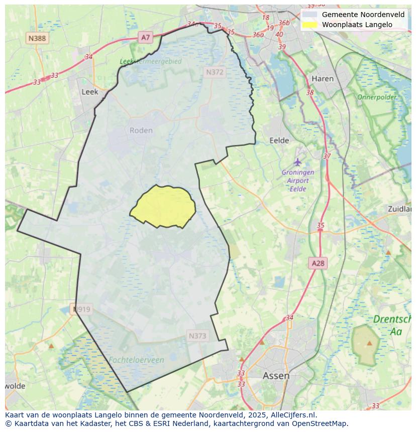 Afbeelding van de woonplaats Langelo op de kaart.