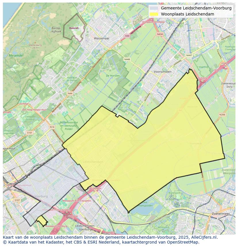 Afbeelding van de woonplaats Leidschendam op de kaart.