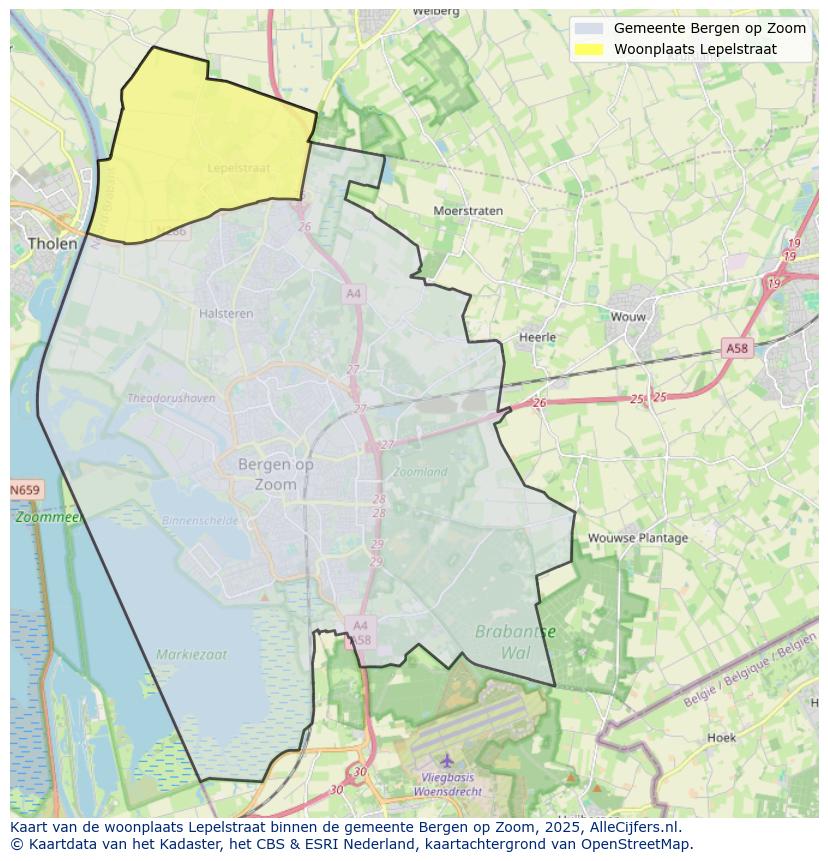 Afbeelding van de woonplaats Lepelstraat op de kaart.