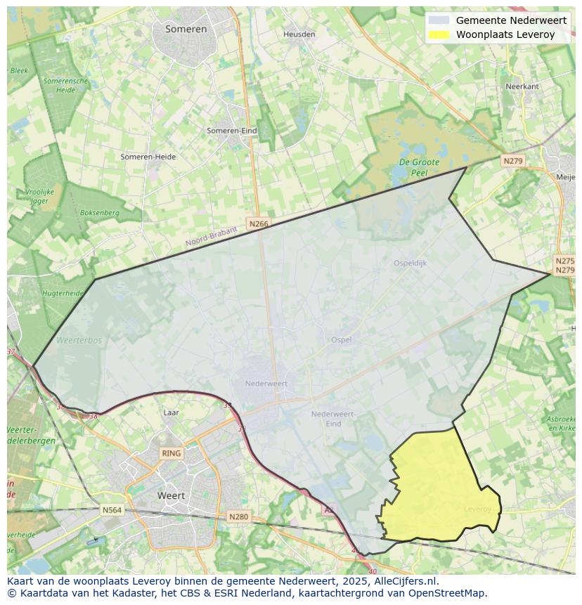 Afbeelding van de woonplaats Leveroy op de kaart.