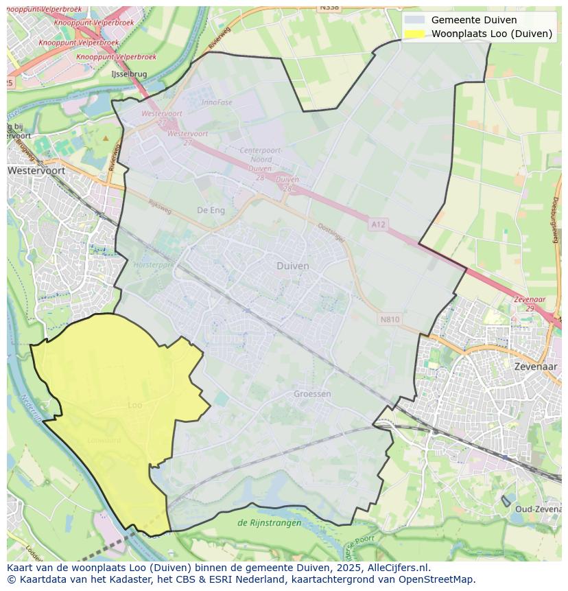 Afbeelding van de woonplaats Loo op de kaart.