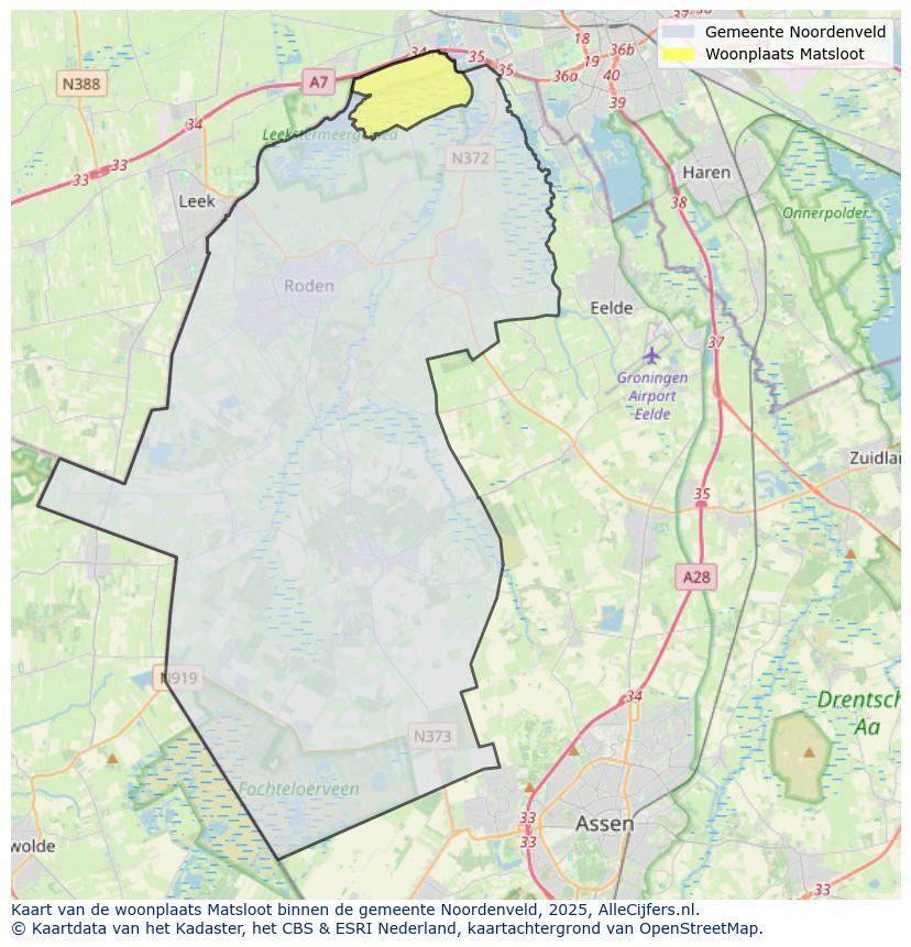 Afbeelding van de woonplaats Matsloot op de kaart.