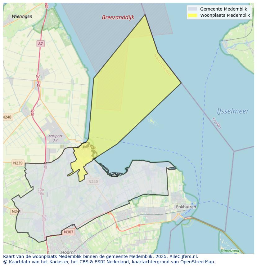 Afbeelding van de woonplaats Medemblik op de kaart.