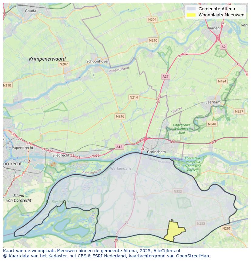 Afbeelding van de woonplaats Meeuwen op de kaart.