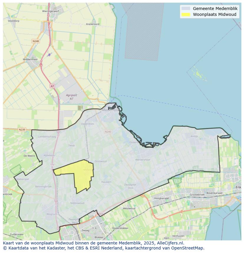 Afbeelding van de woonplaats Midwoud op de kaart.