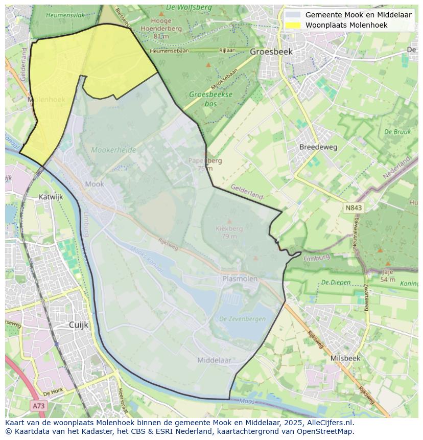 Afbeelding van de woonplaats Molenhoek op de kaart.