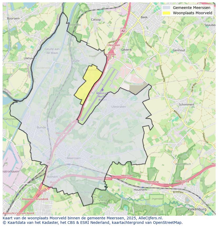 Afbeelding van de woonplaats Moorveld op de kaart.