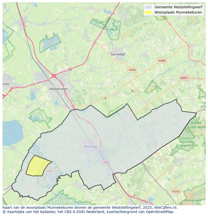 Afbeelding van de woonplaats Munnekeburen op de kaart.
