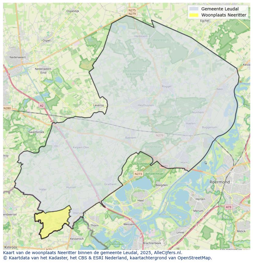 Afbeelding van de woonplaats Neeritter op de kaart.