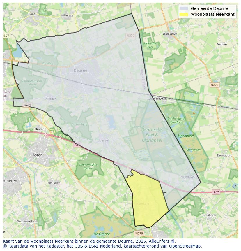 Afbeelding van de woonplaats Neerkant op de kaart.
