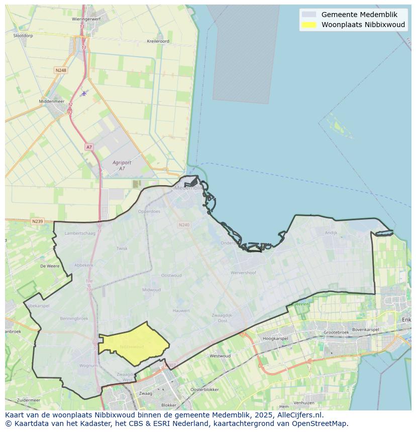 Afbeelding van de woonplaats Nibbixwoud op de kaart.
