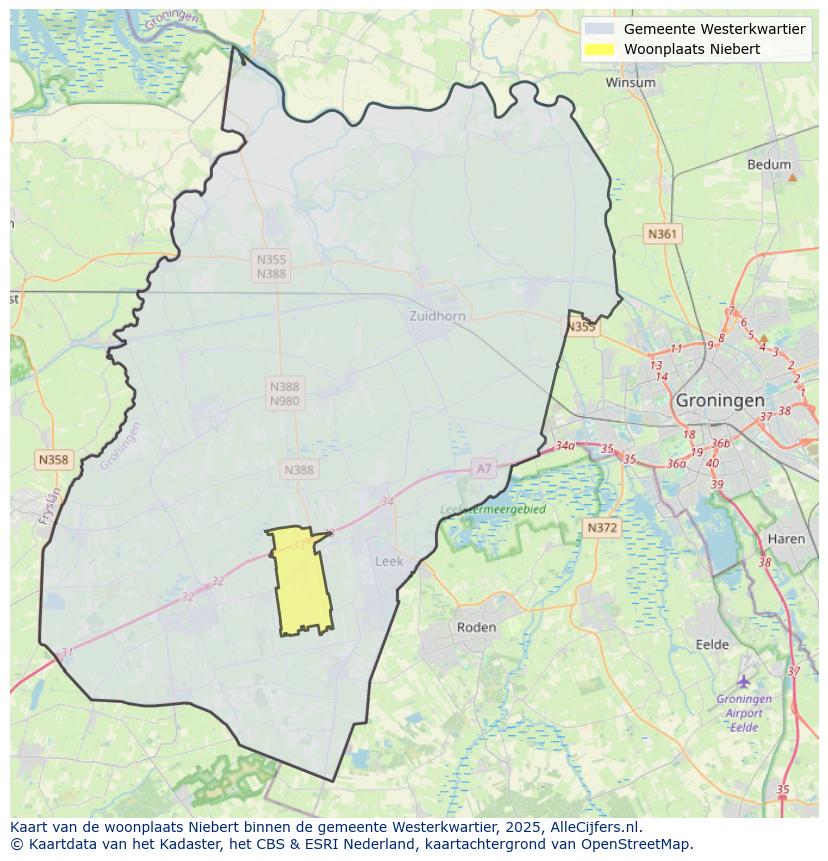Afbeelding van de woonplaats Niebert op de kaart.
