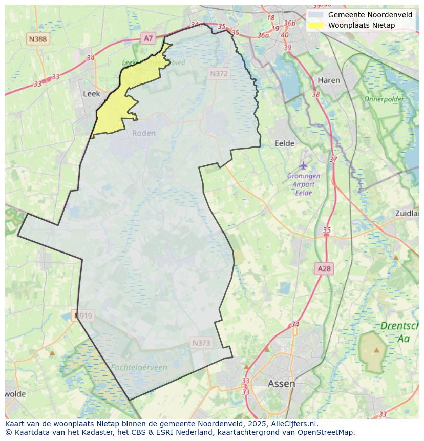 Afbeelding van de woonplaats Nietap op de kaart.