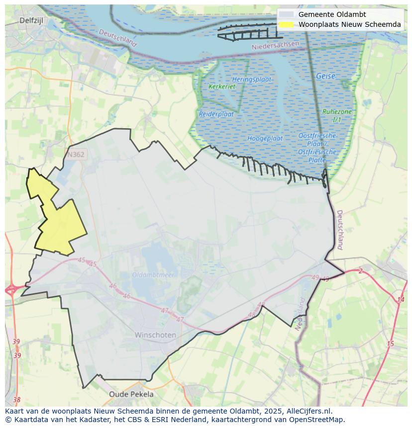 Afbeelding van de woonplaats Nieuw Scheemda op de kaart.