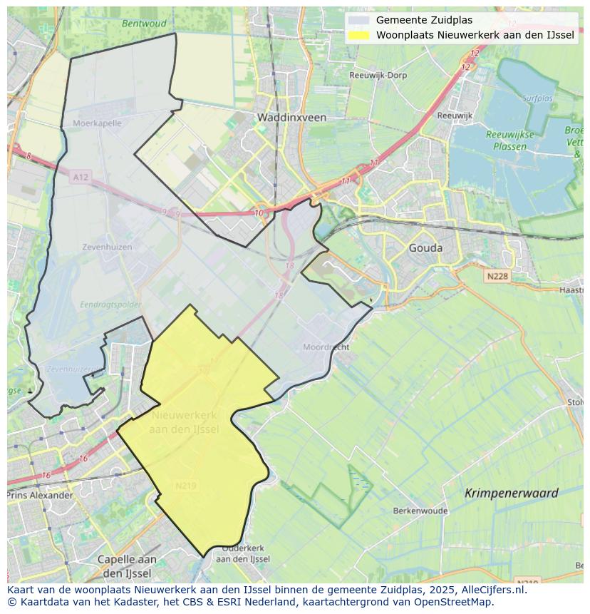 Afbeelding van de woonplaats Nieuwerkerk aan den IJssel op de kaart.