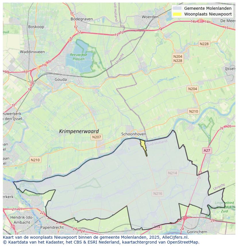 Afbeelding van de woonplaats Nieuwpoort op de kaart.