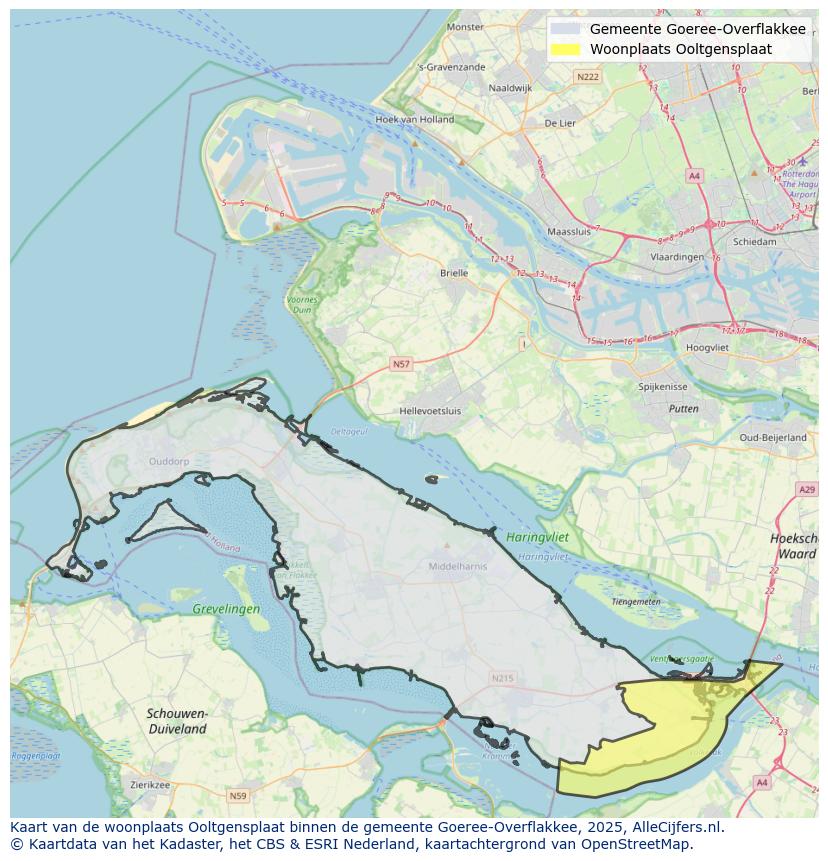 Afbeelding van de woonplaats Ooltgensplaat op de kaart.