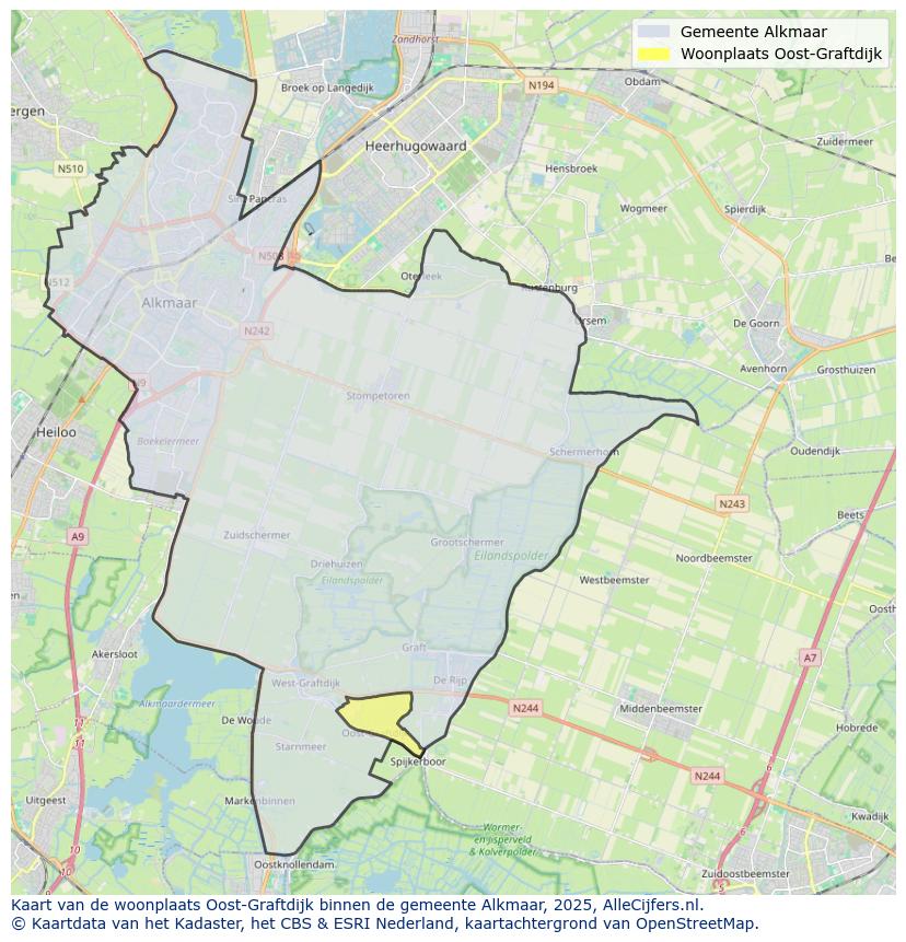Afbeelding van de woonplaats Oost-Graftdijk op de kaart.