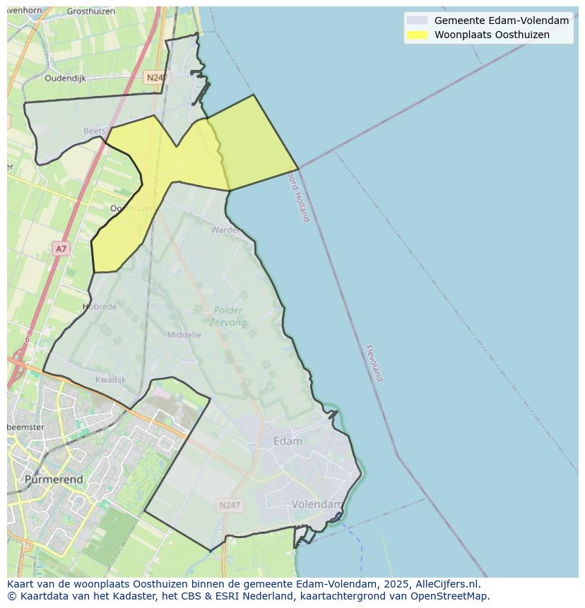 Afbeelding van de woonplaats Oosthuizen op de kaart.