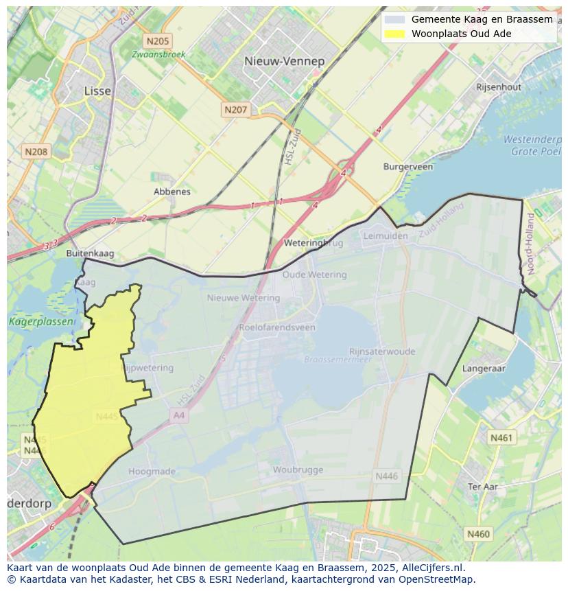 Afbeelding van de woonplaats Oud Ade op de kaart.
