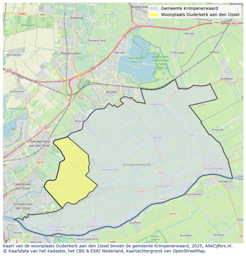 Afbeelding van de woonplaats Ouderkerk aan den IJssel op de kaart.