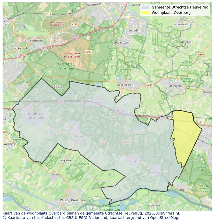 Afbeelding van de woonplaats Overberg op de kaart.