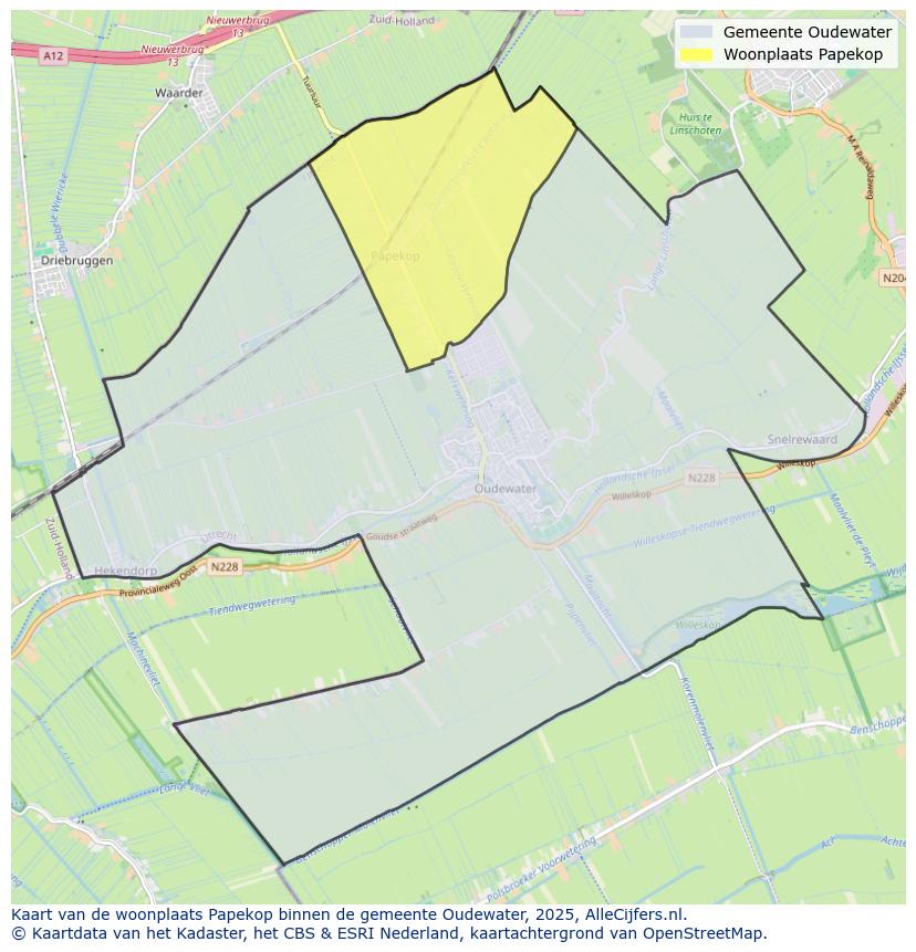 Afbeelding van de woonplaats Papekop op de kaart.