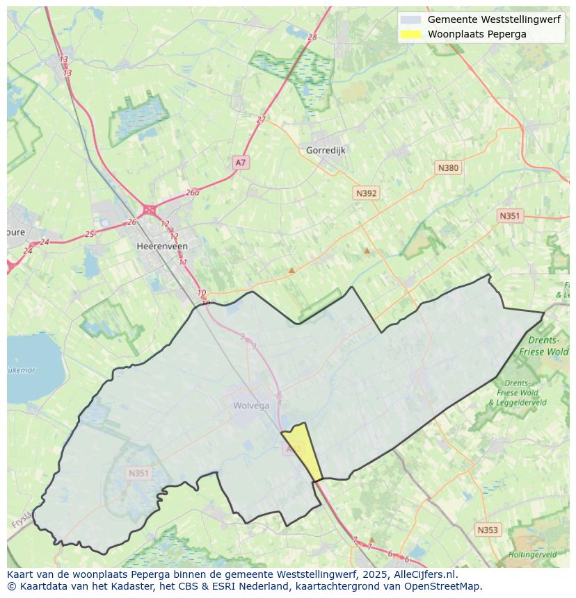 Afbeelding van de woonplaats Peperga op de kaart.