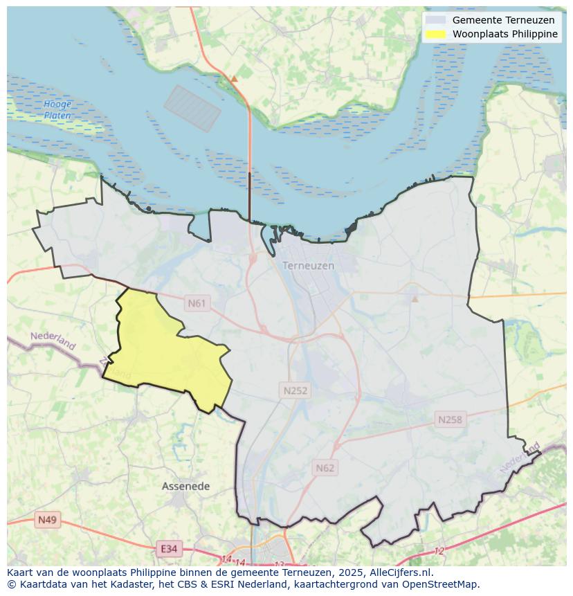 Afbeelding van de woonplaats Philippine op de kaart.