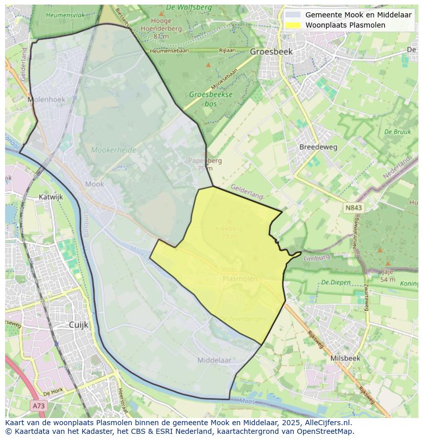 Afbeelding van de woonplaats Plasmolen op de kaart.