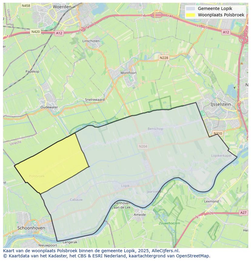 Afbeelding van de woonplaats Polsbroek op de kaart.