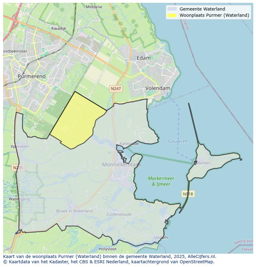 Afbeelding van de woonplaats Purmer op de kaart.