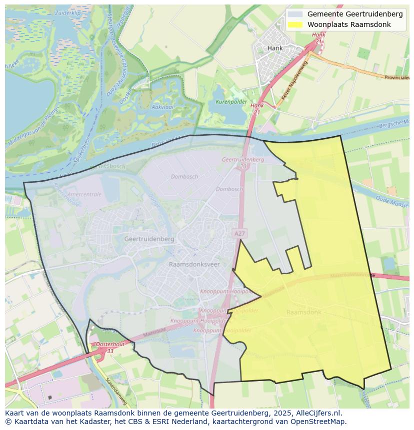 Afbeelding van de woonplaats Raamsdonk op de kaart.