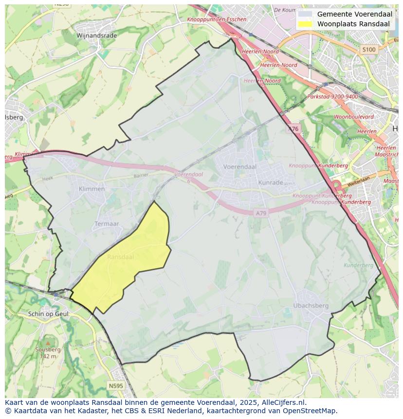 Afbeelding van de woonplaats Ransdaal op de kaart.