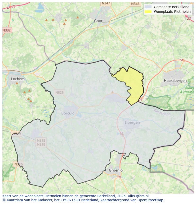 Afbeelding van de woonplaats Rietmolen op de kaart.