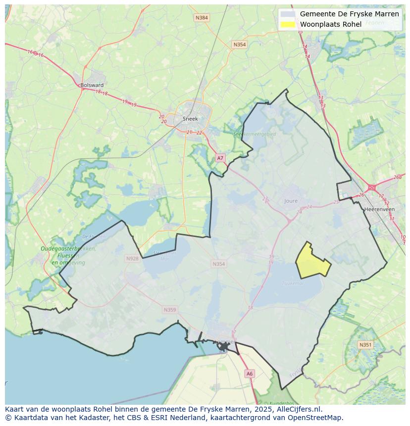 Afbeelding van de woonplaats Rohel op de kaart.