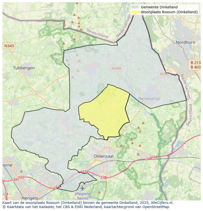 Afbeelding van de woonplaats Rossum op de kaart.