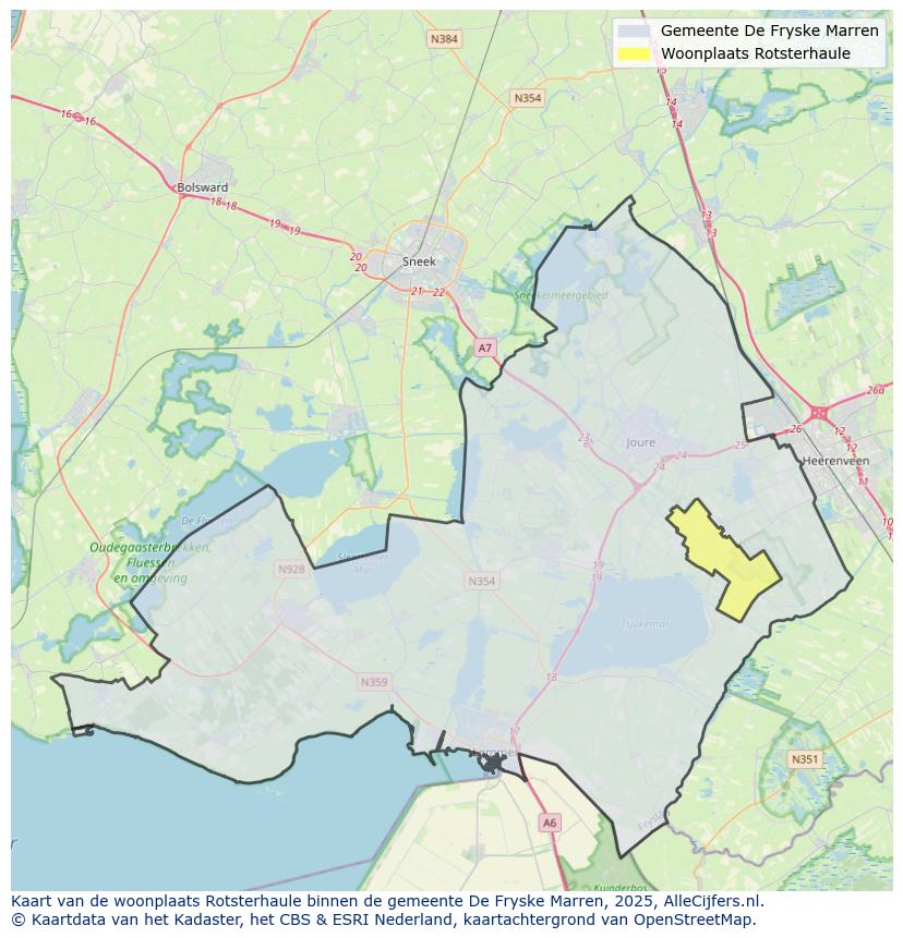 Afbeelding van de woonplaats Rotsterhaule op de kaart.